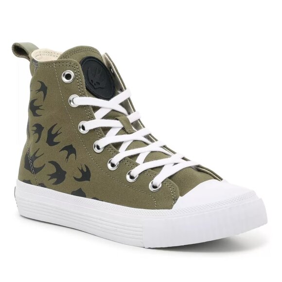 McQ ALEXANDER McQUEEN SNEAKERS UNISEX SWALLOW KHAKI HIGH TOP SHOES